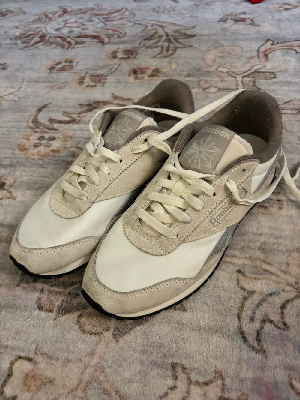 Reebok Women’s Retro Runner Sneakers in Cream and Gray